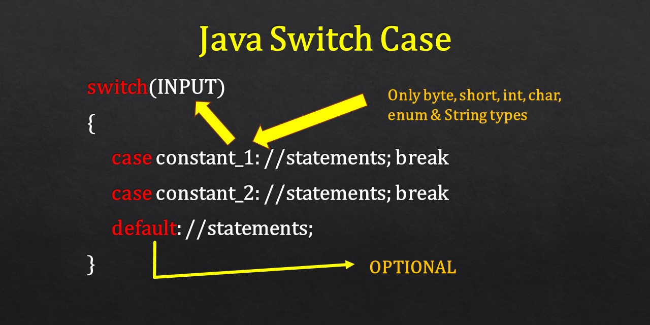 java switch case assignment