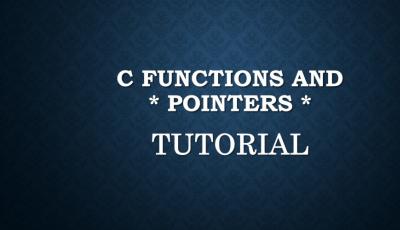 c functions and pointers tutorial
