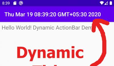 Android Dynamic actionbar or toolbar title changing