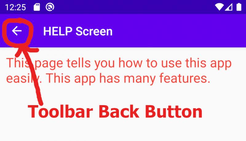 How to Show Android Toolbar Back Button programmatically in Android Studio  Tutorial | ExamTray